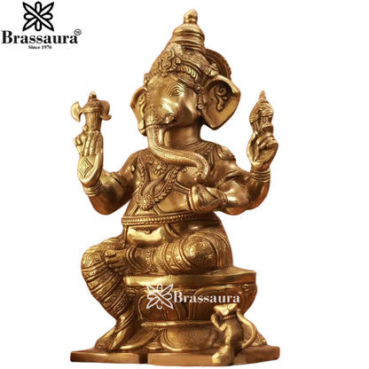 Brass Ganesha Statue Weight 5.35 Kg And Height 12.5 Inch