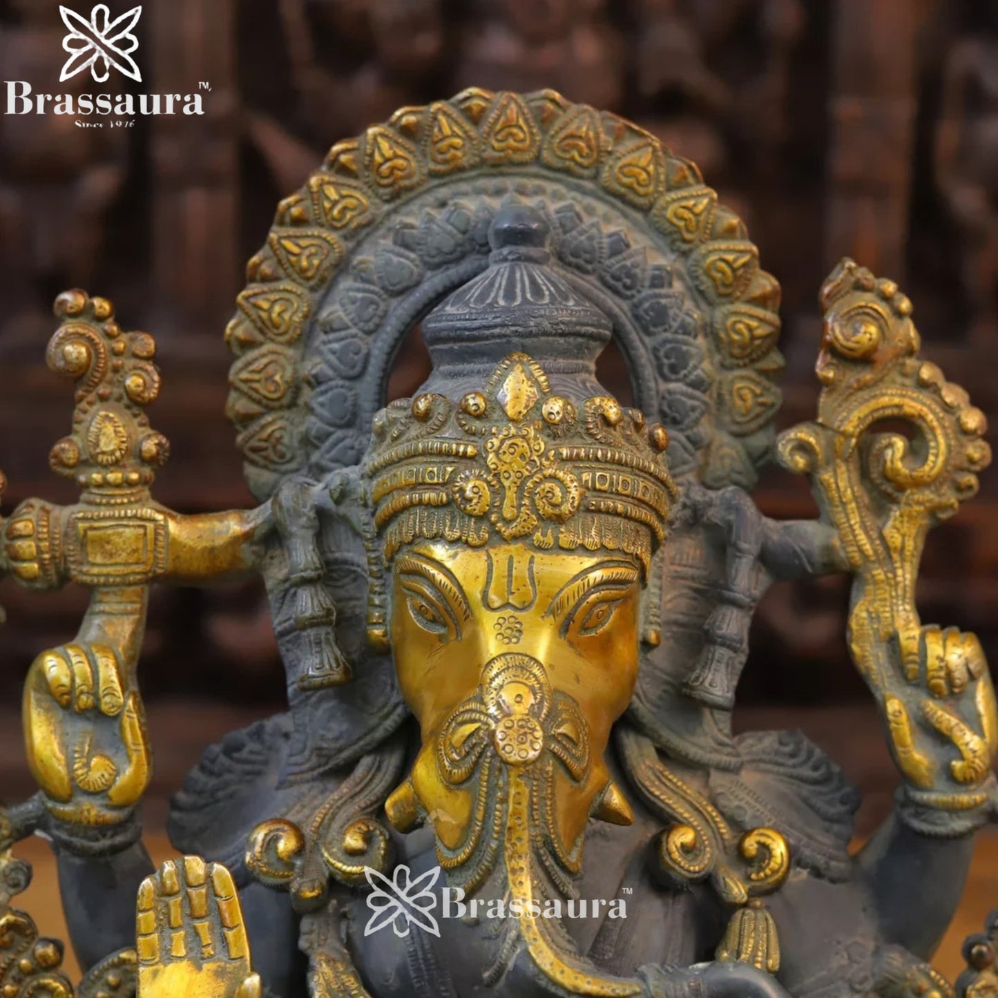 Brass Jewellery Ganesha Weight 12.9 Kg & Height 16 Inch