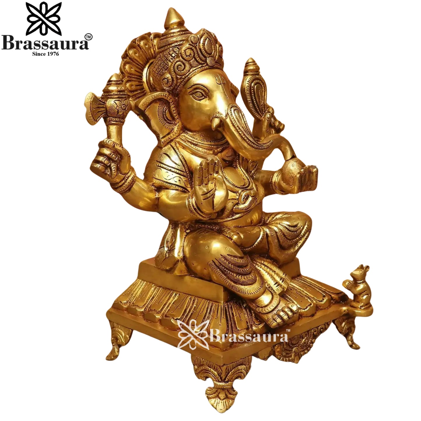 Brass Super fine Ganesha Statue Weight 10.5 Kg & Height 13 Inch