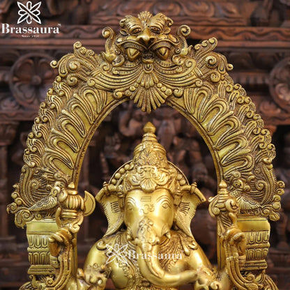 Brass Ring Ganesha Weight 24.42 Kg & Height 24 Inch
