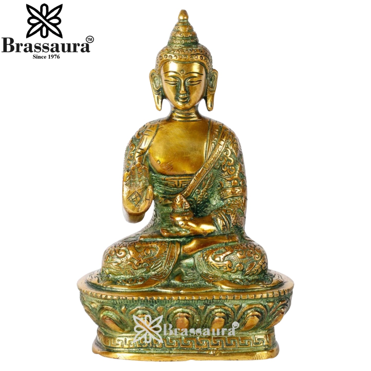 Brass Blessing Buddha Weight 1 kg & Height 7 Inch