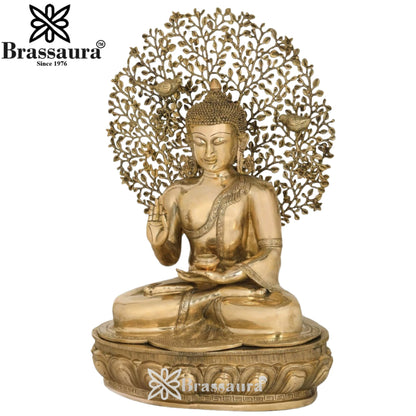 Brass Blessing Tree Buddha Weight 28 kg & Height 28 Inch