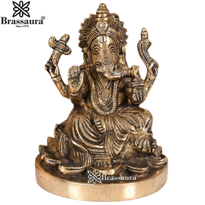 Brass Ganesha Statue Weight 1.7 Kg & Height 6 Inch