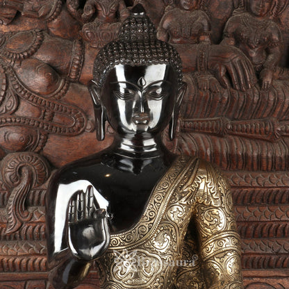 Brass Blessing Buddha Weight 21.9 kg & Height 22 Inch