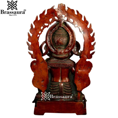 Brass Ring Ganesha Statue Weight 20.6 Kg & Height 21 Inch