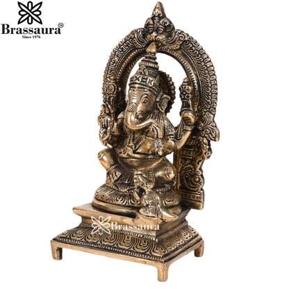 Brass Ganesha Statue Weight 1.73 Kg & Height 7.5 Inch