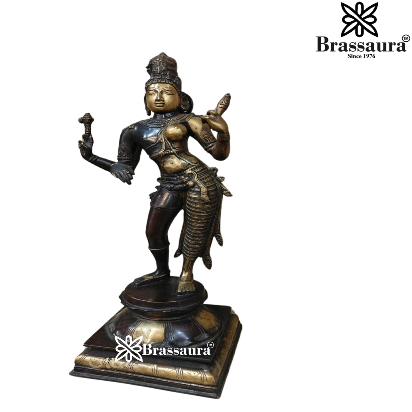 Brass Classical Aardhnareshwar Statue Weight 10.7 kg & Height 23 Inch