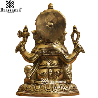 Brass Ganesha Statue Weight 5.7 Kg And Height 11 Inch