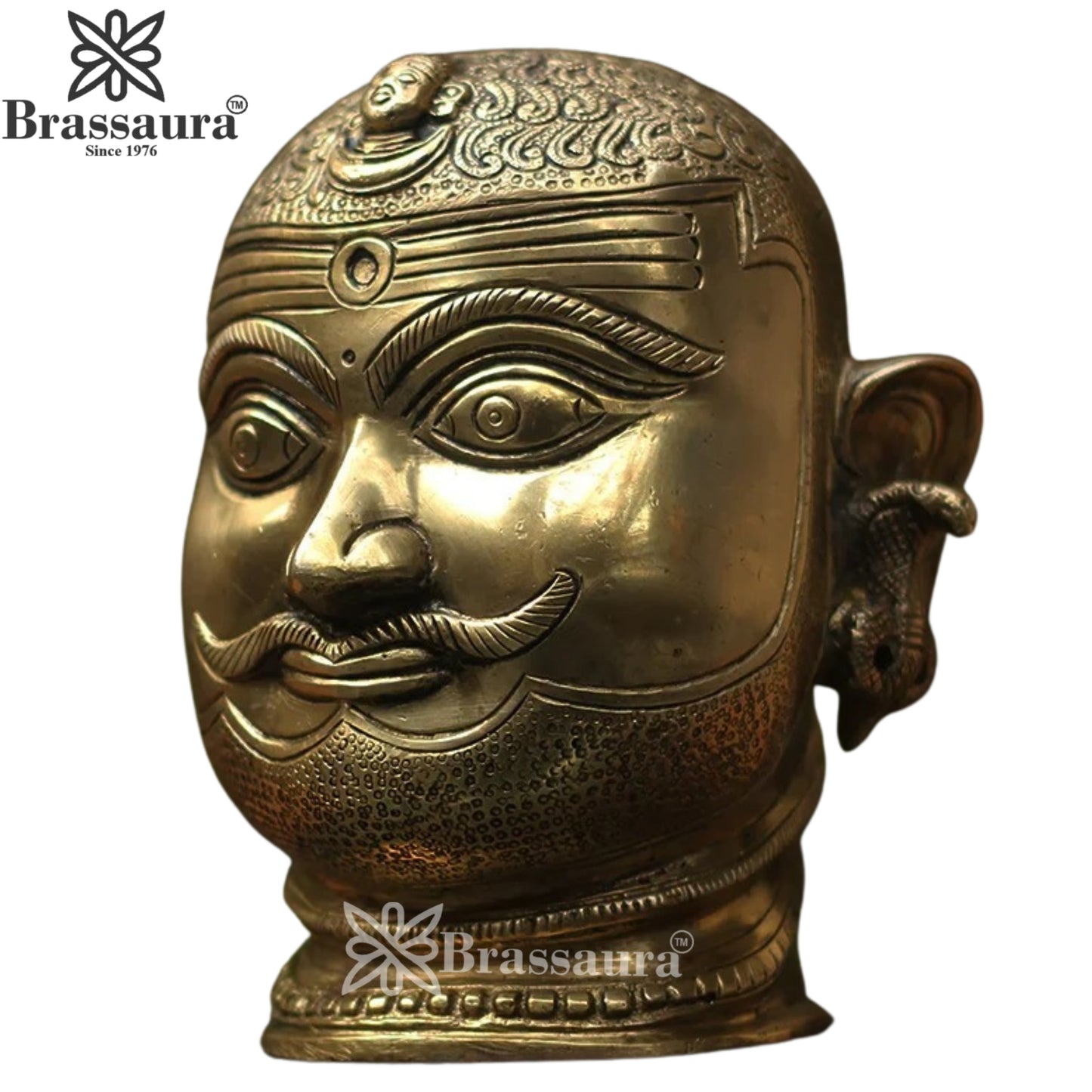 Brass Shiva Mukhlingam Statue Weight 2.3 Kg And Height 6 Inch
