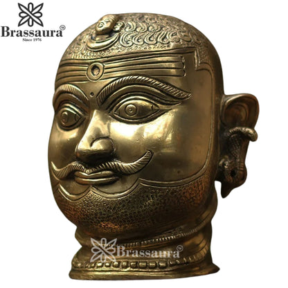 Brass Shiva Mukhlingam Statue Weight 2.3 Kg And Height 6 Inch