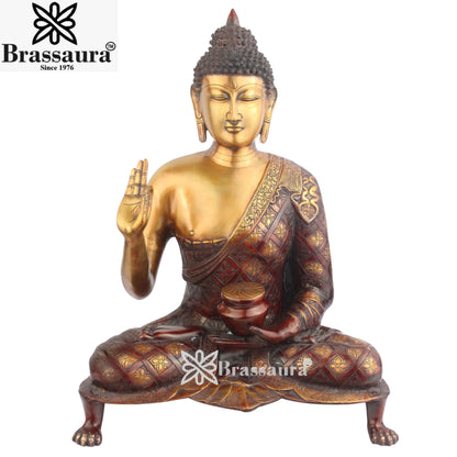Brass Blessing Buddha  Weight 22 Kg & Height 26 Inch