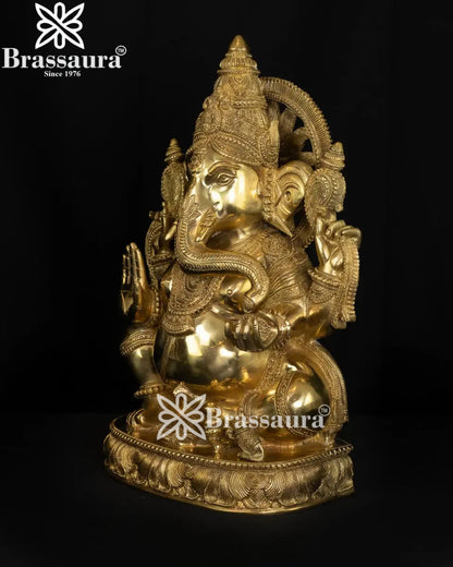 Brass Ganesha Statue Weight 21 Kg And Height 19.5 Inch
