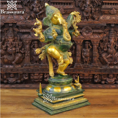 Brass Dancing Ganesha Weight 35.2 Kg & Height 30 Inch