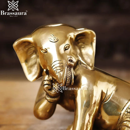 Brass Bal Ganesha Weight 3.8 Kg & Height 7 Inch