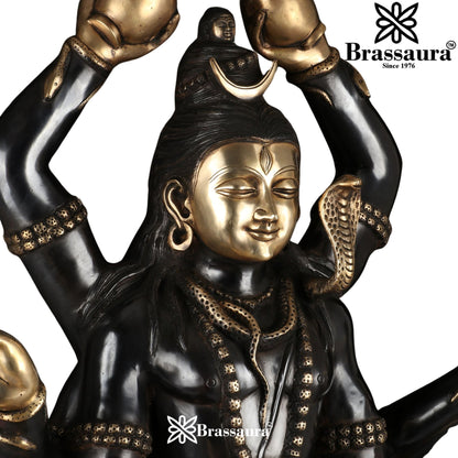 Brassaura™ Traditional Brass Lord Shiva Murti – Height 30 & Weight 48 Kgs | Sacred Home Accent