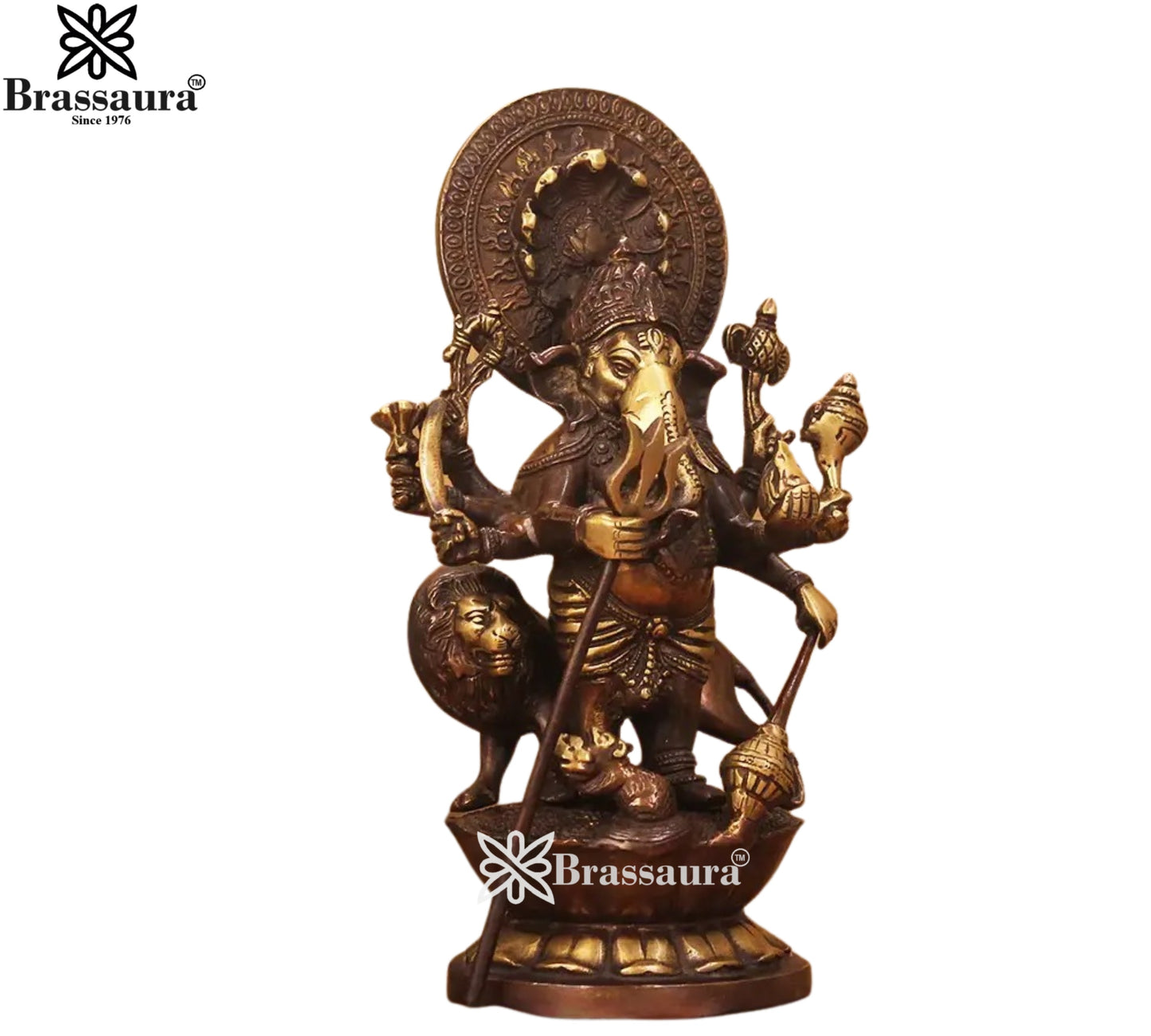 Brass Ganesha Statue Weight 3.65 Kg And Height 11 Inch