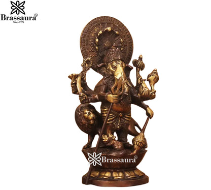 Brass Ganesha Statue Weight 3.65 Kg And Height 11 Inch