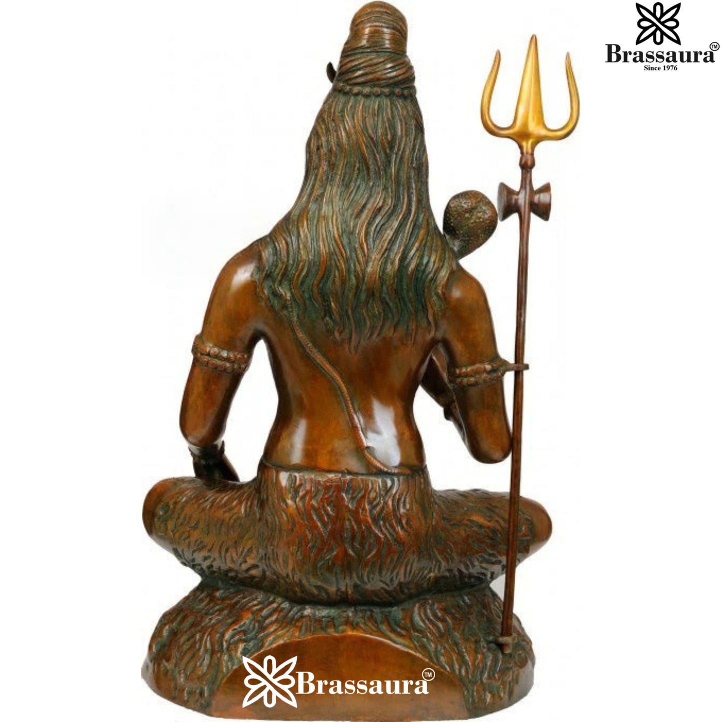 Brassaura™ Premium Brass Shiva Idol – Height 22.5 Inches & Weight 15 Kgs | Hindu God Murti for Mandir