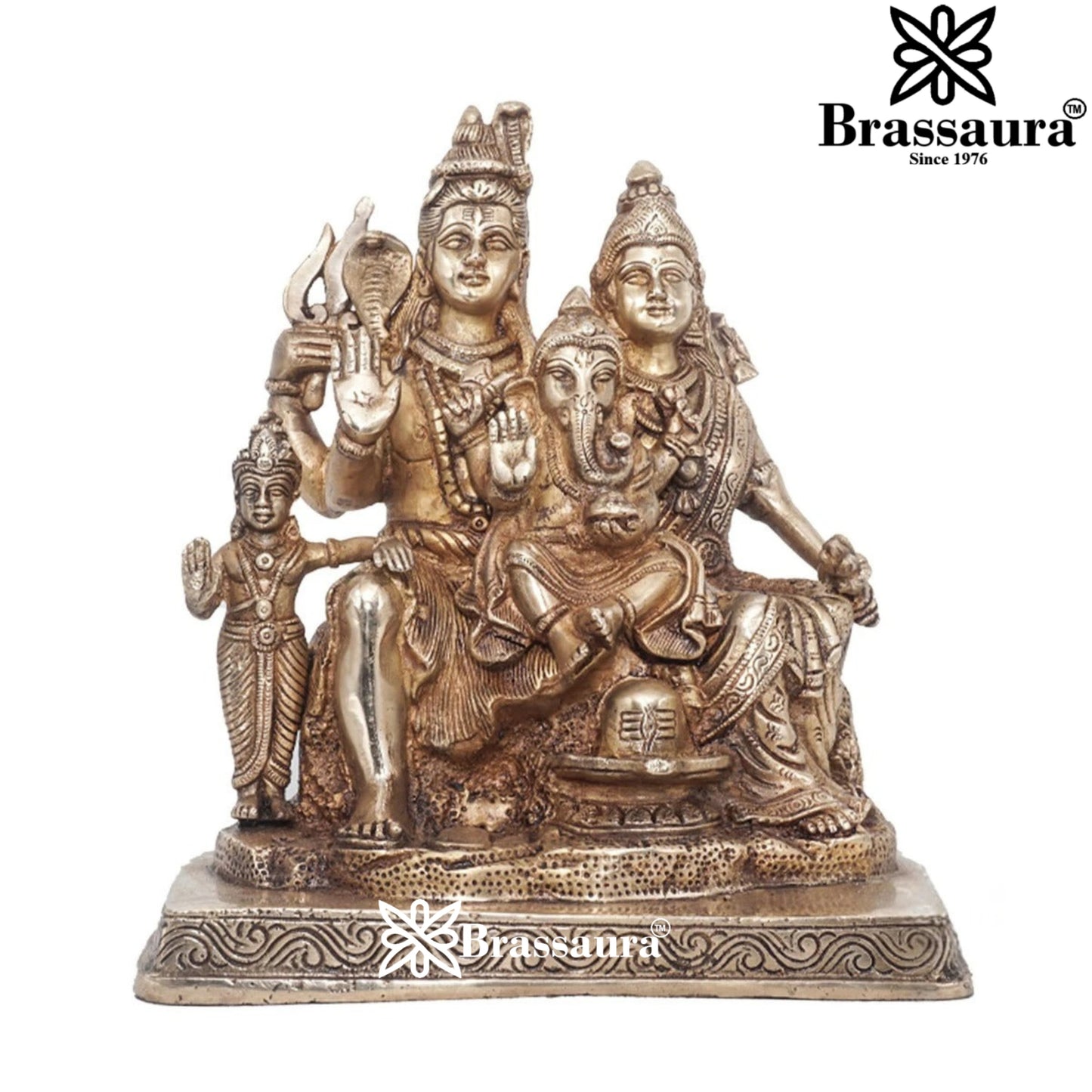 Brass Classic Shiv Family  Weight 5.6 Kg & Height 9.5 Inch