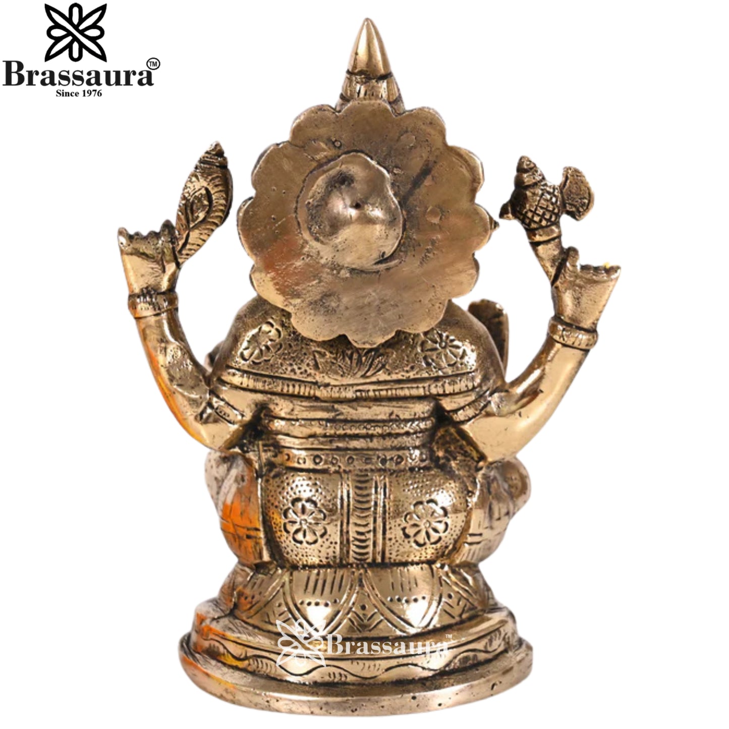 Brass Ganesha Statue Weight 1.23 Kg & Height 6 Inch