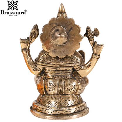 Brass Ganesha Statue Weight 1.23 Kg & Height 6 Inch