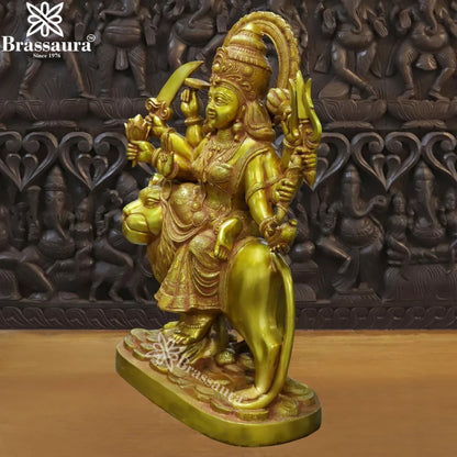Brass Durga For Home And Décor And Gift Items Weight 32.6 kg Height 25 Inch