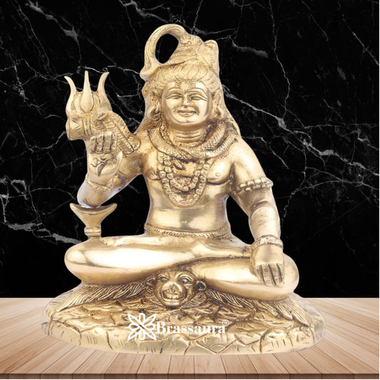Brass Royal Golden Shiva Weight 1.8 Kg & Height 8 Inch