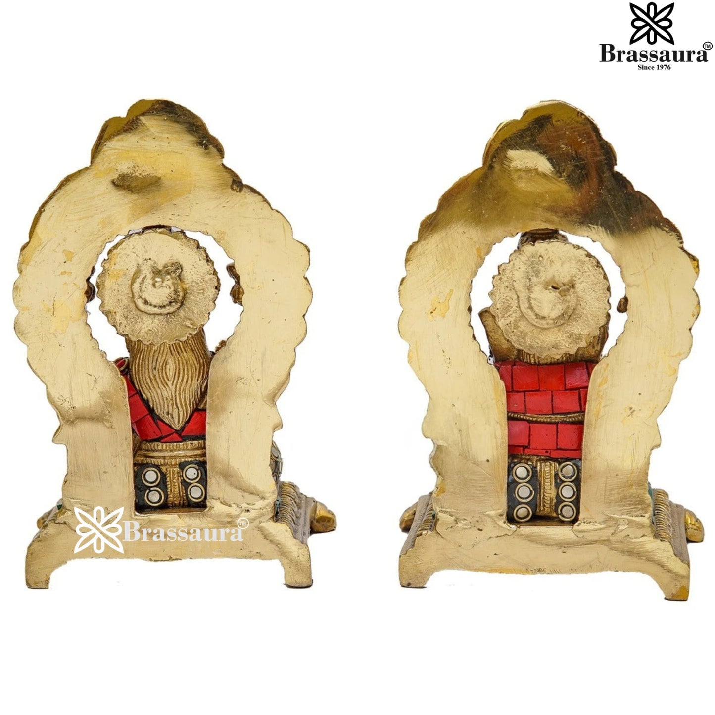 Brass Gem Stone Work Lakshmi Ganesh Weight 3 Kg & Height 6 Inch