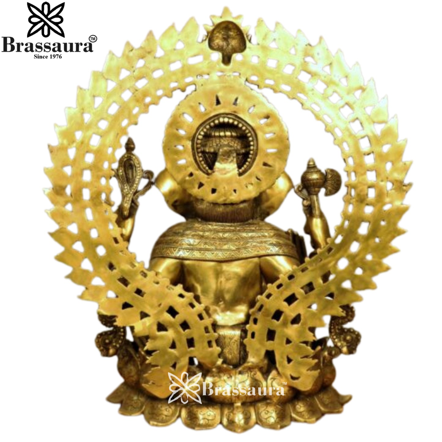 Brass Ring Ganesha Statue Weight 35 Kg & Height 26 Inch