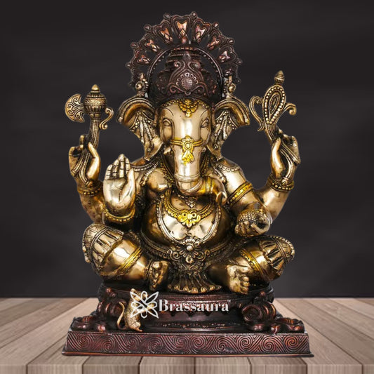 Brass Ganesha Statue Weight 22.3 Kg & Height 20 Inch