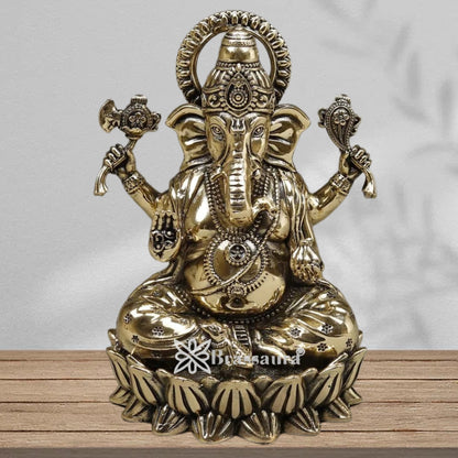 Brass Super fine Ganesha Statue Weight .122 Kg And Height 3 Inch
