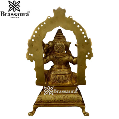 Brass Music Ganesha Play Guitar Statue Weight 1.98 Kg And Height 7.8 Inch