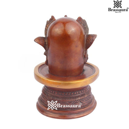 Brass Classic Shiva Face Shivling Weight 2.5 Kg & Height 7 Inch