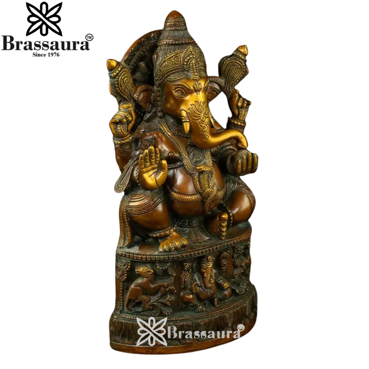 Brass Ganesha Statue Weight 6 Kg And Height 13 Inch