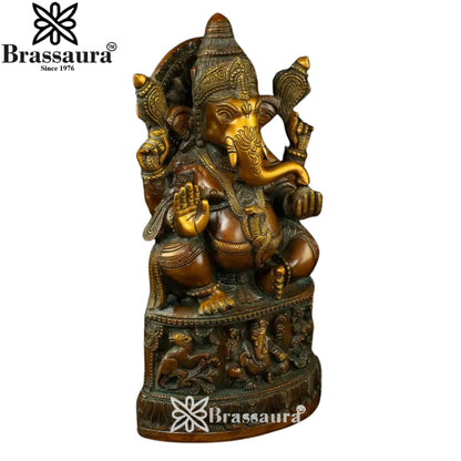 Brass Ganesha Statue Weight 6 Kg And Height 13 Inch