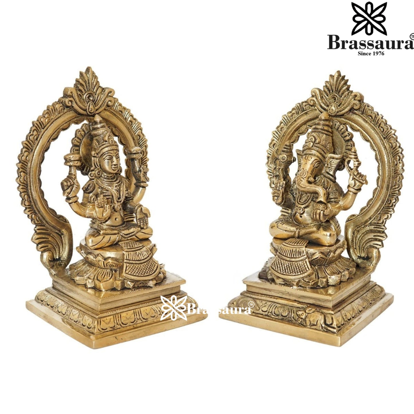 Brass Artistic Lakshmi Ganesh Weight 3.4 Kg & Height 7 Inch