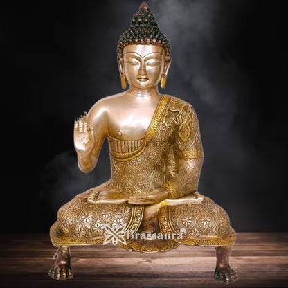 Brass Blessing Buddha Weight 11 kg & Height 20 Inch