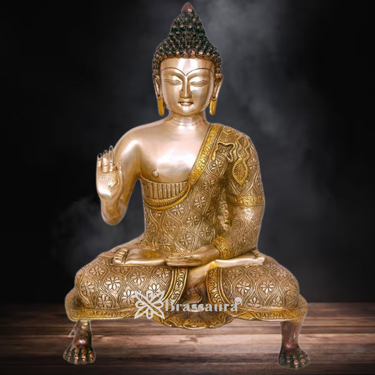 Brass Blessing Buddha Weight 11 kg & Height 20 Inch