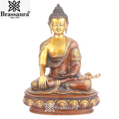 Brass Bhumisprasa Buddha Weight 11 Kg & Height 18 Inch