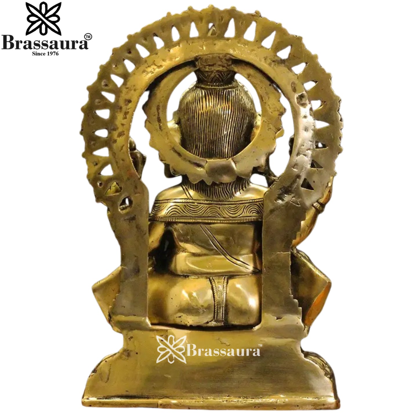Brass Ring Ganesha Statue Weight 8.57 Kg And Height 14 Inch