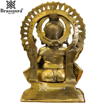 Brass Ring Ganesha Statue Weight 8.57 Kg And Height 14 Inch