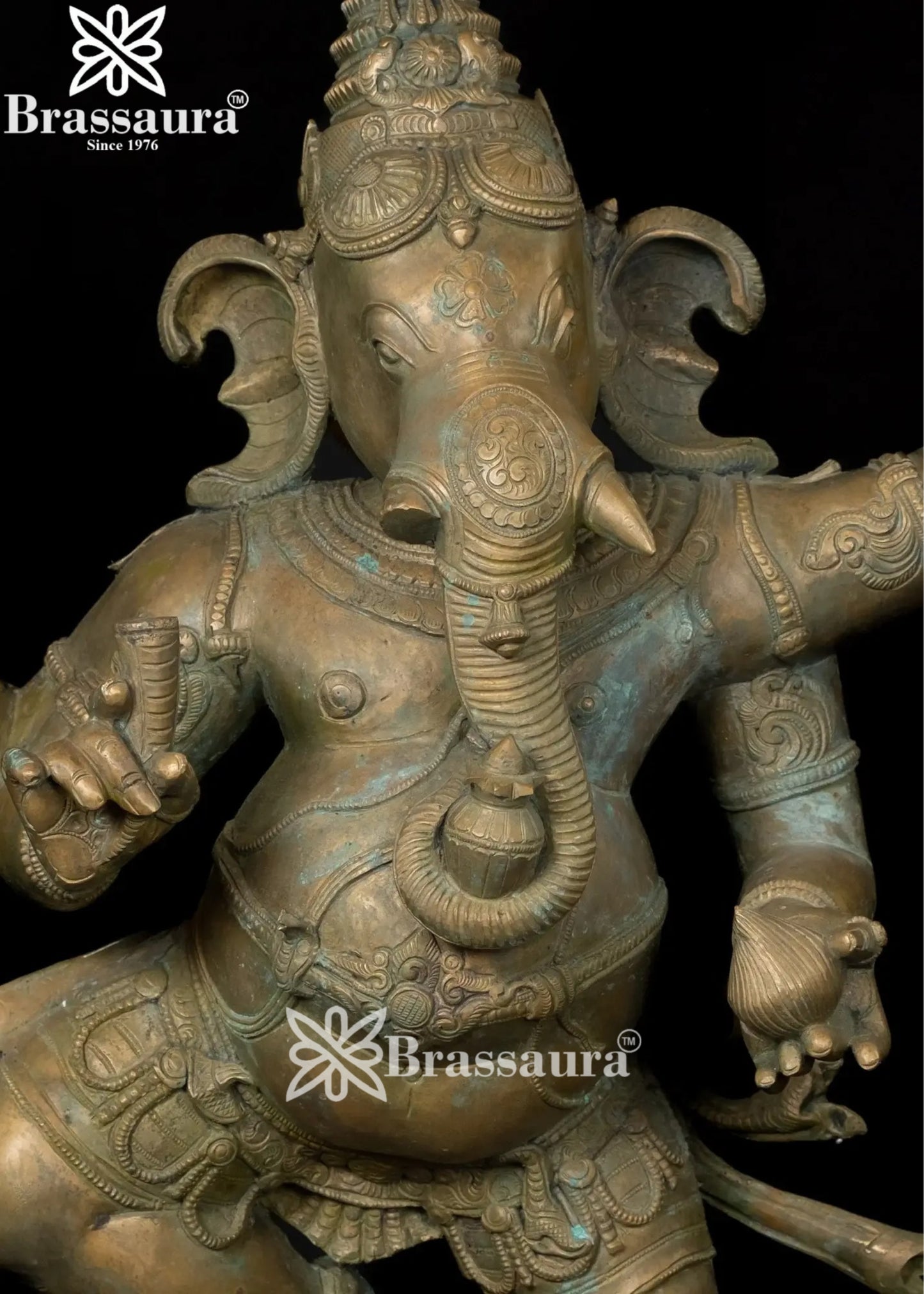 Bronze Dancing Ganesha Statue Weight 61 Kg And Height 34 Inch