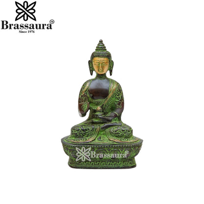 Brass Blessing Buddha Weight 0.95 kg & Height 7 Inch