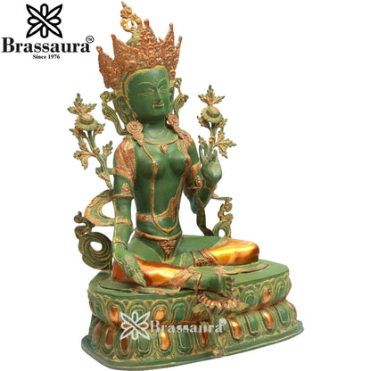 Brass Antique Tara Weight 36 Kg & Height 34 Inch