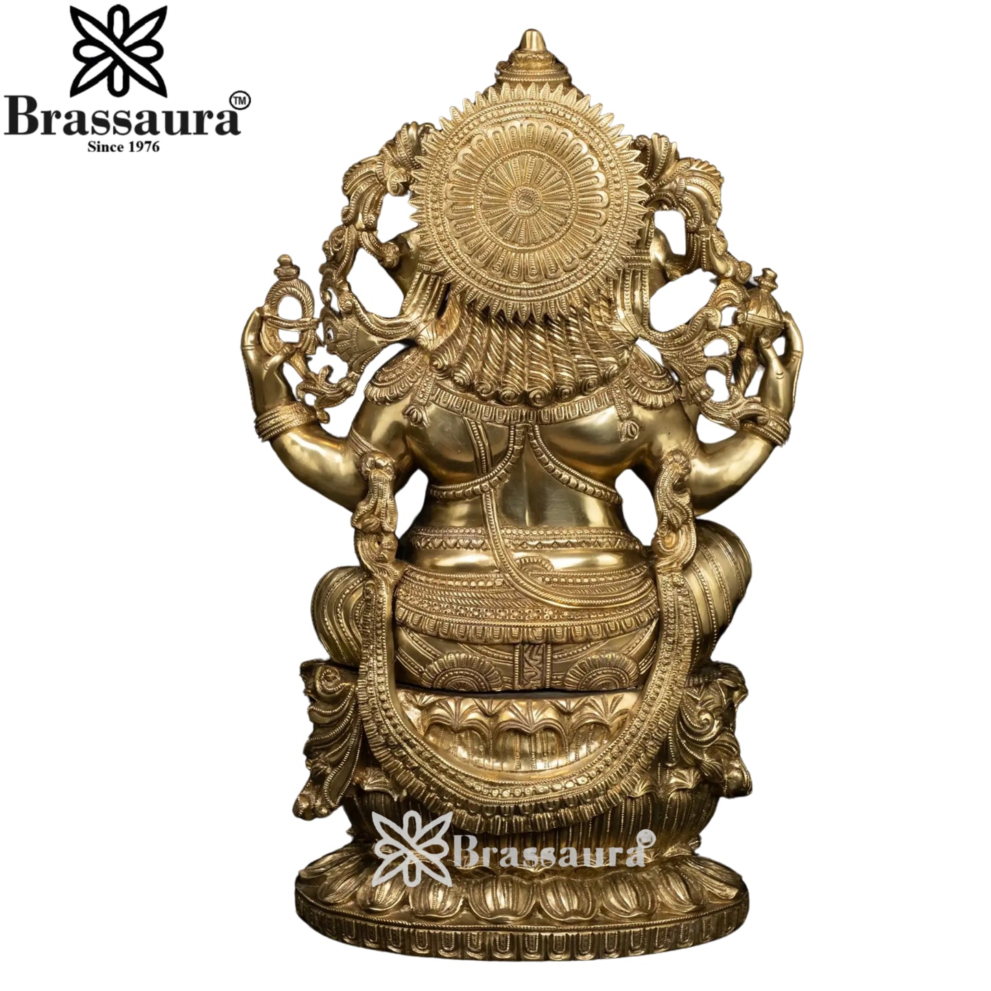 Brass Ganesha Statue Weight 34.5 Kg And Height 26 Inch