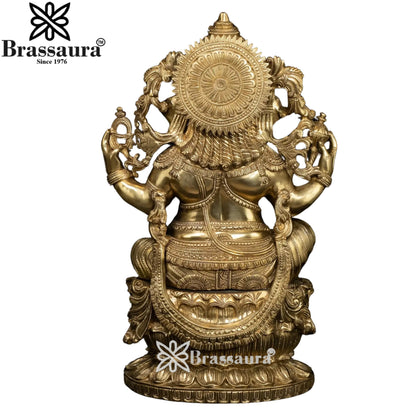 Brass Ganesha Statue Weight 34.5 Kg And Height 26 Inch