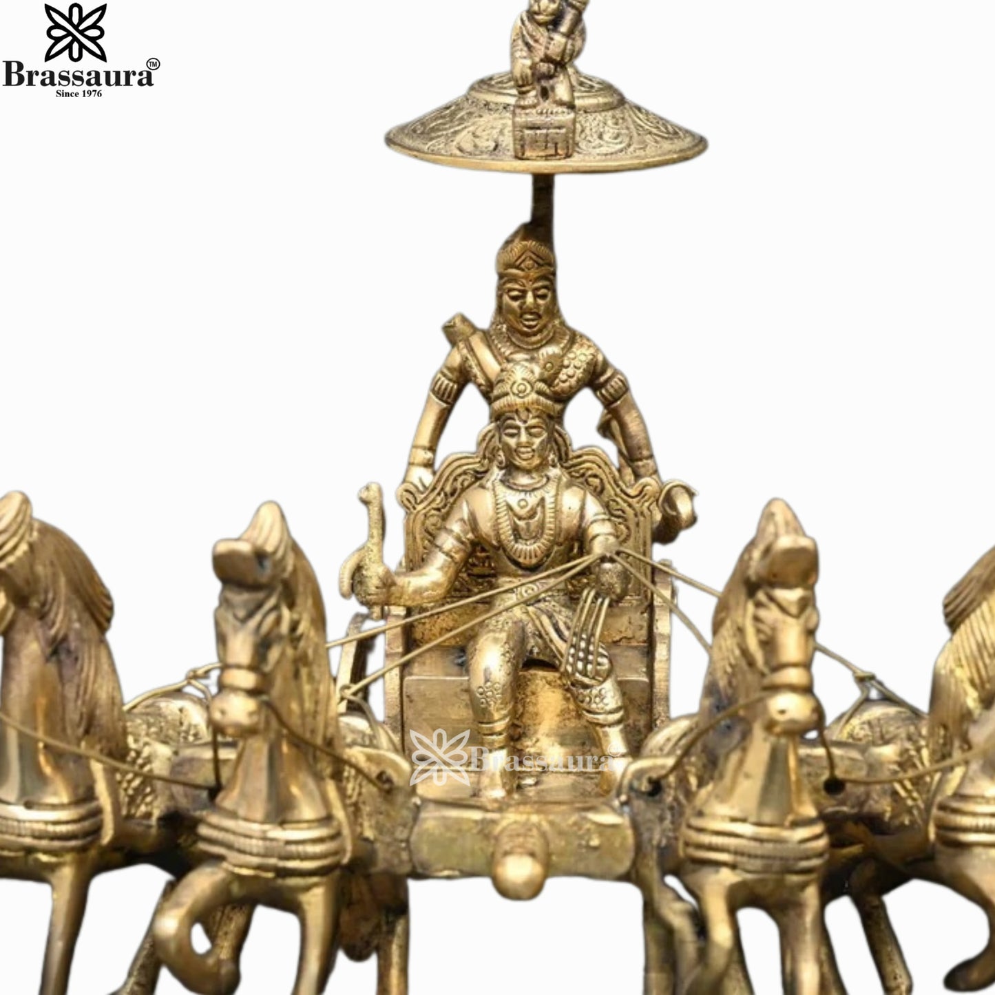 Brass Arjun Rath For Home Décor And Gift Items Weight 1.78 kg Height 8.7 Inch