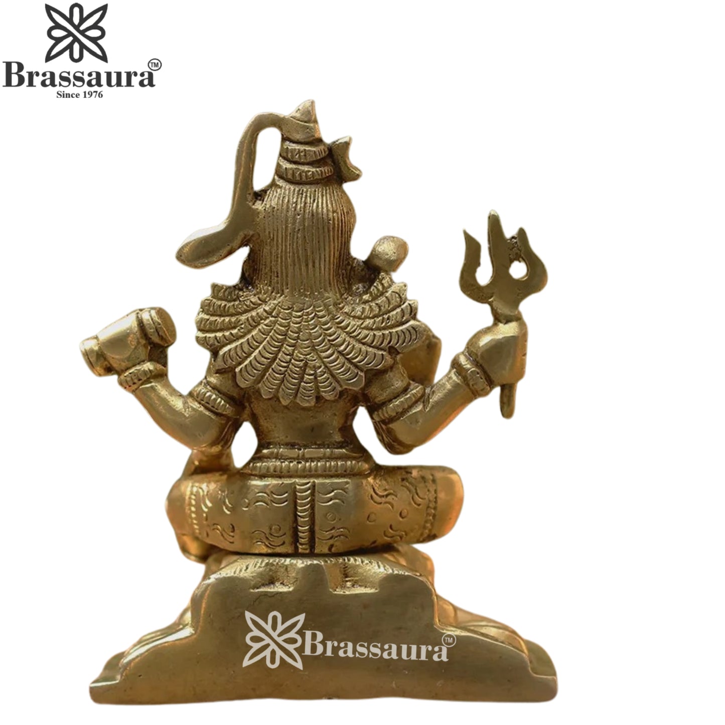 Brassaura™ Brass Shiva Statue – Height 5.25 Inches & Weight 1 Kgs | Temple & Home Mandir Idol