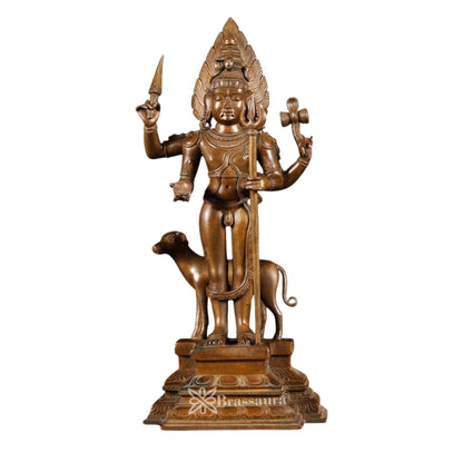 Brass Kaal Bhairav Statue Weight 8.7 Kg And Height 17 Inch
