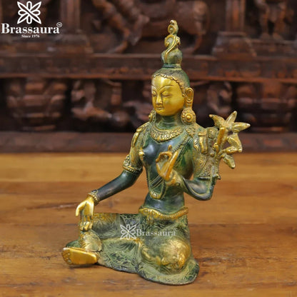 Brass Vintage Tara Statue Weight 2.8 Kg And Height 11 Inch